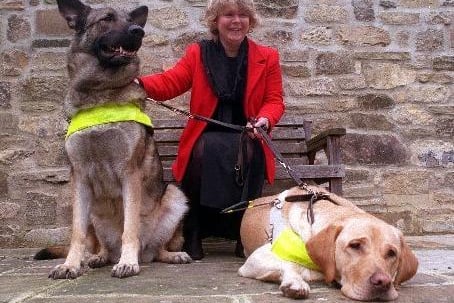 This is Gill Smithson from Bardsey who had  raised thousands of pounds for Guide Dogs for the Blind.