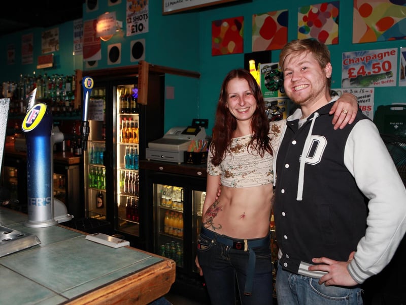 Jess and Miller serving the punters in Vivaz, in 2013.