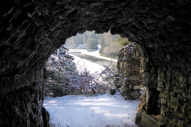 Exiting the Serpentine Tunnel at Fountains Abbey by John Aldington.