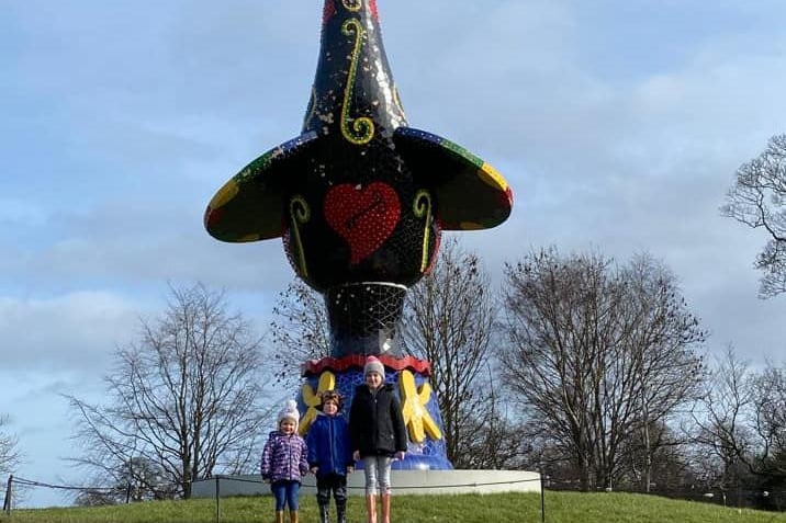 Violet, Alfie and Esmé stopped for a photo at the Yorkshire Sculpture Park - do you recognise this sculpture?