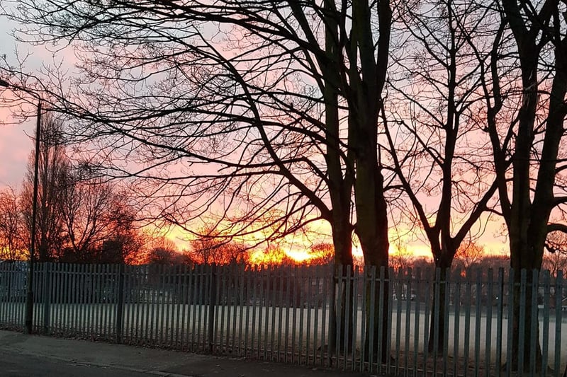 Lynda Farmer spotted a spectacular sunset over South Kirkby Church.