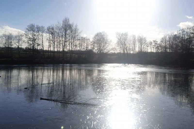 Emelia Lee captured the winter sun shining across the lake at Pontefract Park.