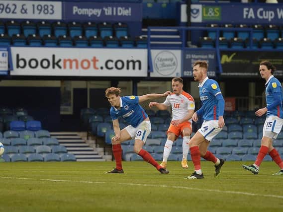 Jerry Yates fires in Blackpool's late winner at Fratton Park