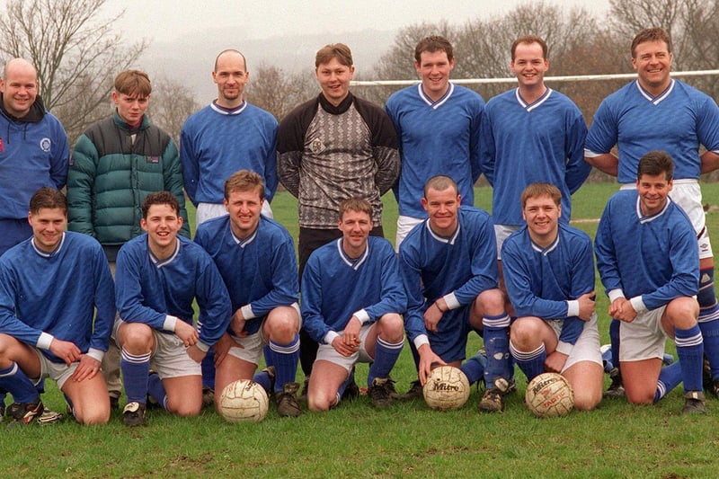 Hawksworth Wood YMCA winners of Division 1A of the Leeds Sunday League in April 1996.