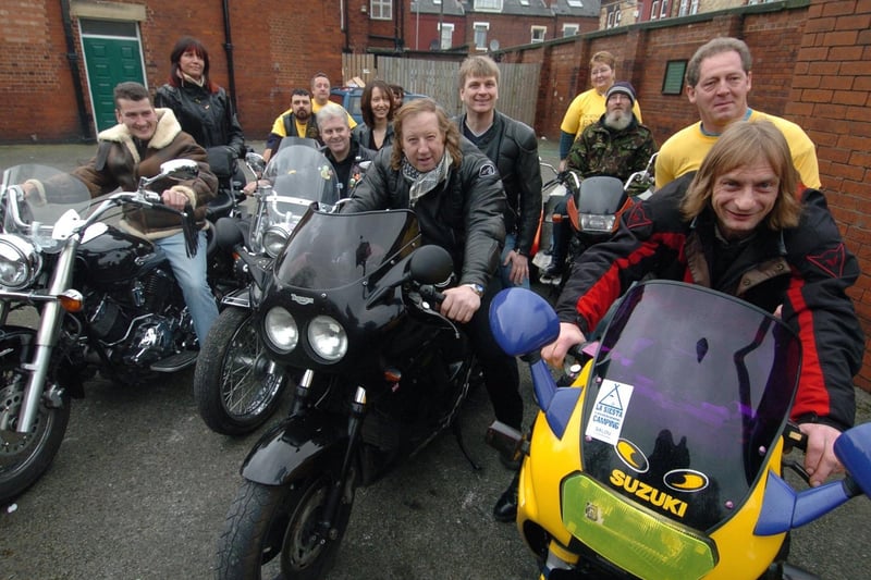 February 2005 and pictured arriving at the Dock Green pub in Harehills are members of Team Sober who have raised over £2,000 for the Lupus charity. Pictured, second from right, is Jack Hirst, chair of the Yorkshire Lupus Group.