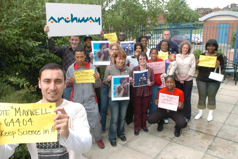 July 2005 and pictured is Jay Ahmed and the people of Archway in Harehills who were supporting former colleague Science, a contestant on TV's Big Brother.