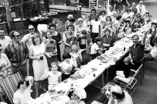 A Pontefract street party. This press photograph shows a party in Millfield Crescent to celebrate the wedding of Prince Charles and Lady Diana Spencer