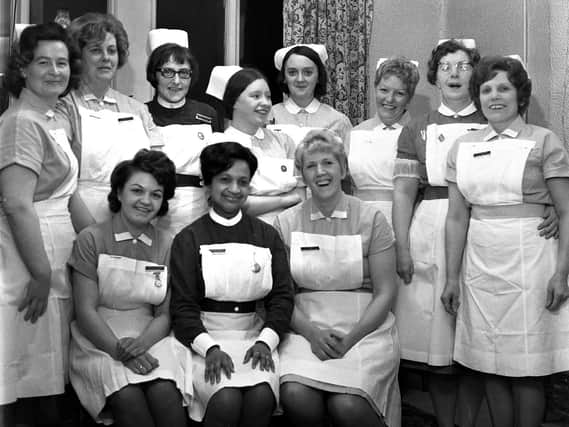 RETRO 1970 -  A happy group of Wigan nurses pose for a picture in March 1970