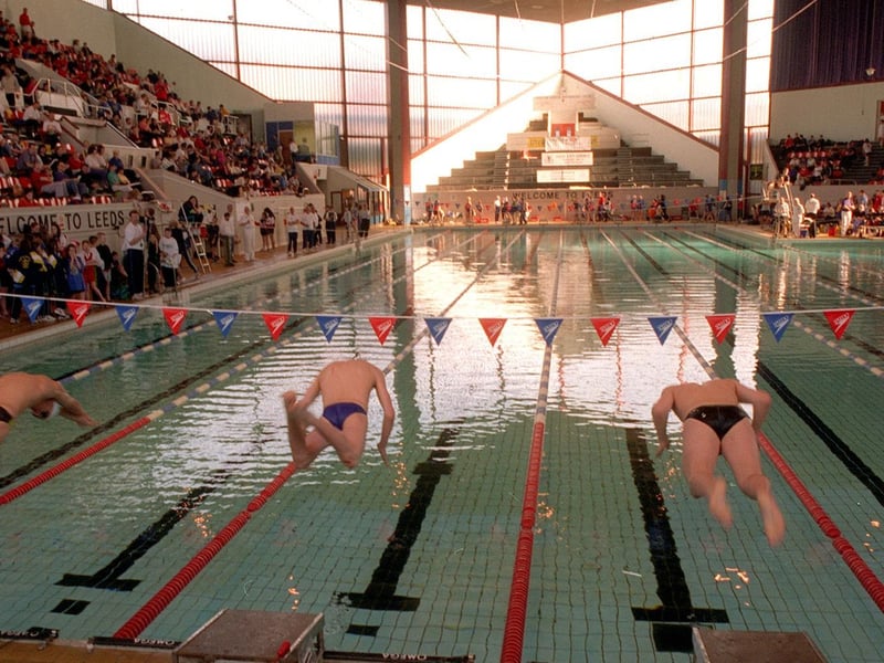 Leeds International Pool hosted the Kippax Swimming Club gala. Pictured is the start of the 15 year old boys' 100 metres freestyle relay.