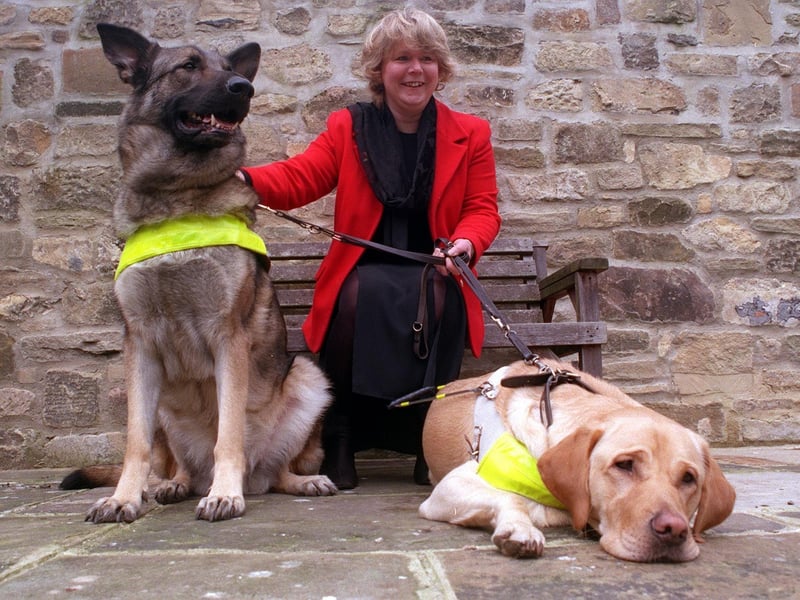 This is Gill Smithson from Bardsey who had raised thousands of pounds for Guide Dogs for the Blind.