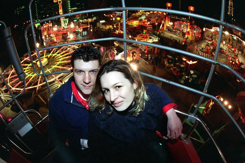 Stuart Needham proposed to his girlfriend Julie Ratford on the big wheel at the Valentines Fun Fair in Leeds city centre.