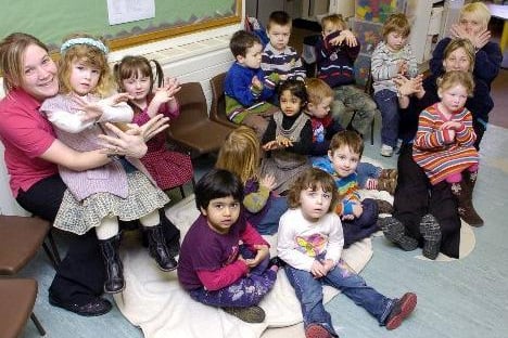 Youngsters at the Children's Place Nursery who put on a sign language concert..