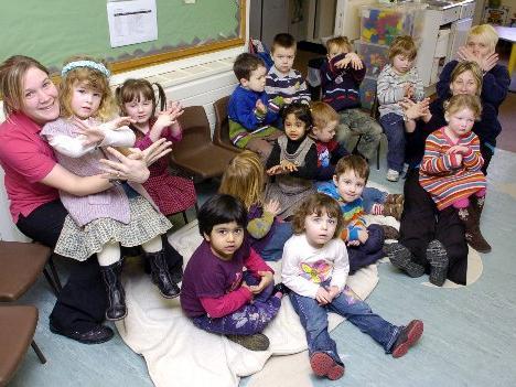 Youngsters at the Children's Place Nursery who put on a sign language concert..