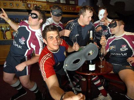 Scarborough Rugby team get ready for their Masquerade ball. Pictured are Ian Parkes, Ian Williams, Nick Ingham Matty Jones, Paul Robson and Graeme Jeffrey.