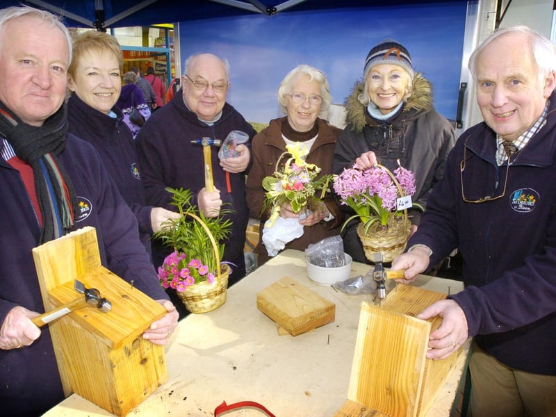 Scarborough in Bloom members selling floral decorations ready for Mother's Day, and for the children there was the opportunity to make some special birdboxes.