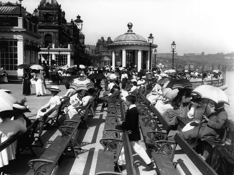 1913: Holidaymakers at the Spa at Scarborough.