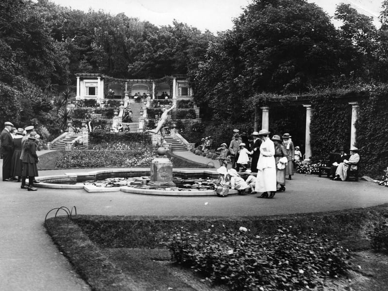 1914: The Italian gardens at South Cliff, Scarborough.