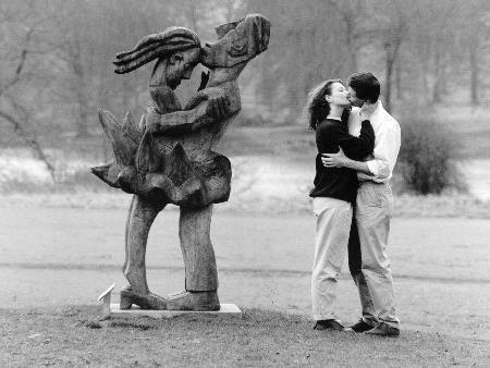 Budding Thespians at Bretton Hall College mark Valentine's Day in 1990.