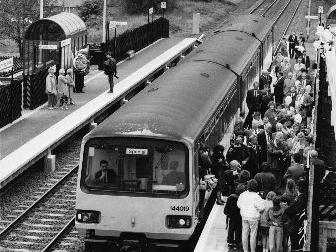The first passenger train in almost a generation carried VIPs and flag waving schoolchildren out of Pontefract's Tanshelf Station in 1992