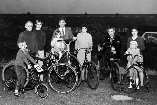 The Auty family, of Featherstone and Wakefield, who have formed the Bygone Bykes (Yorkshire) Club in 1969. Here are nine of the 12 strong family, pictured at the home of Bill Auty on Priory Road, Featherstone.