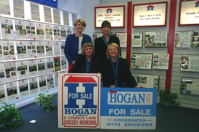 Staff at Hogan and Co estate agents in Cross Gates. Pictured in September 1998