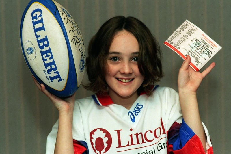This Kirsty Pullan from  Cross Gates who was chosen as the Great Britain mascot in the First Test against New Zealand at Huddersfield.