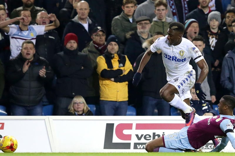 Hadi Sacko skips over the challenge of Aston Villa's Jonathan Kodjia.