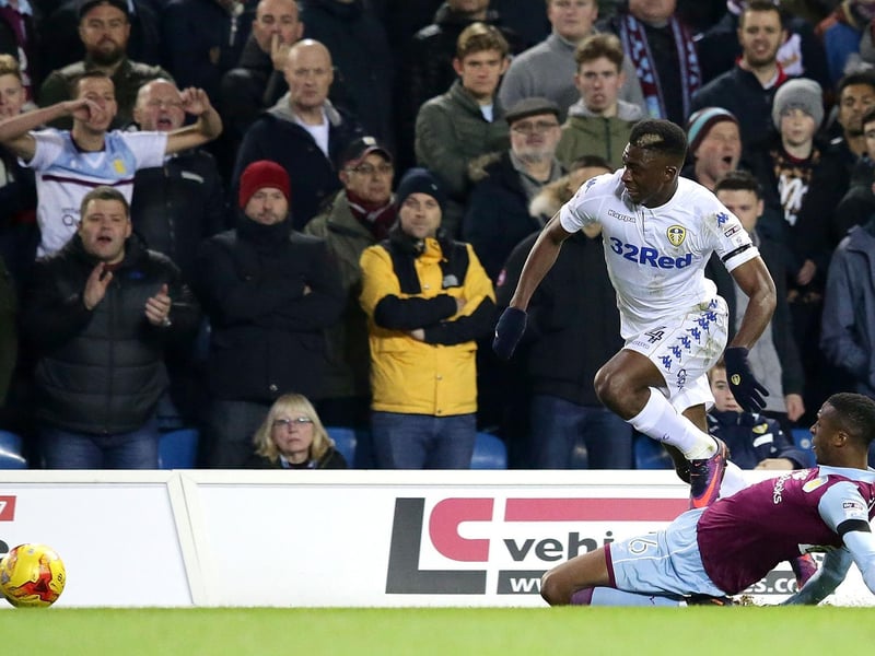 Hadi Sacko skips over the challenge of Aston Villa's Jonathan Kodjia.