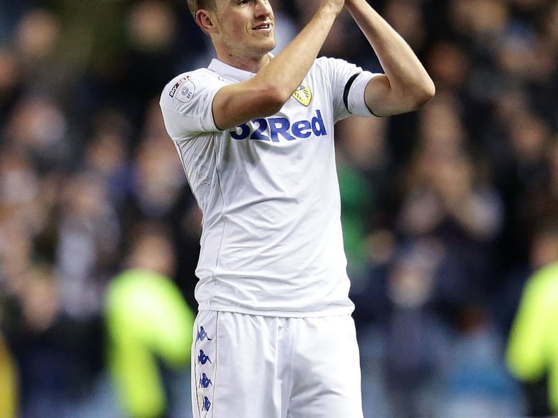 Chris Wood applauds the fans at full-time. His goal against Villa was one of 27 Championship goals that season, and 30 goals in all competitions.