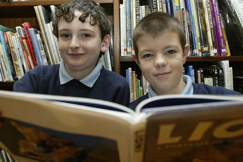 Todmorden High School World Book Day with pupils Peter Gittins and Isaac Davy-Day in 2007.