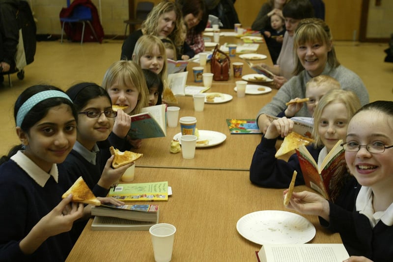 World Book Day special reading time with breakfast at Withinfields School, Southowram back in 2010.
