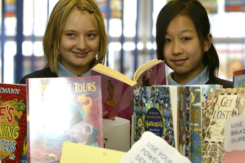 Todmorden High School World Book Day with pupils Bethany Marshall and Jessica Sham, both aged eleven back in 2007.