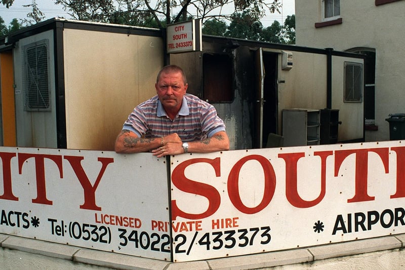 This is Dave Shortall of City South private car hire who was left devastated in August 1999 after his portakabin office was burnt out.