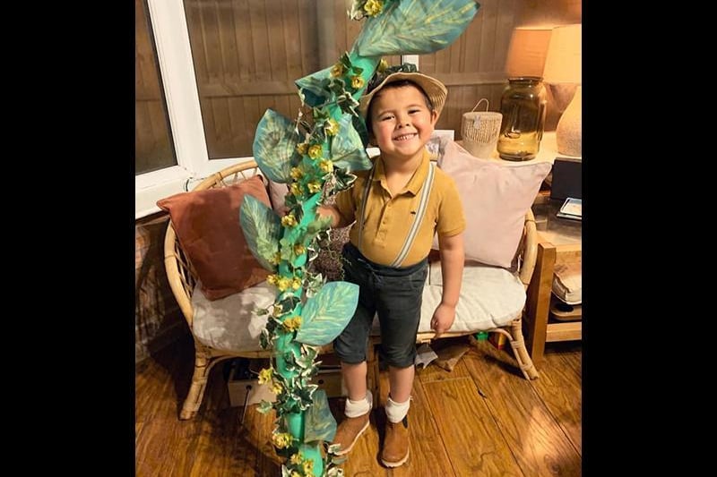 Benjamin Mason, aged 5 from Thornton pictured here in his homemade outfitas Jack and the Beanstalk. Picture:Lucinda Walker.