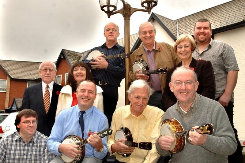 Formby inspired many individuals and groups to form, pictured are members of the George Formby Society who held their first meeting in Wigan in November 2006.
