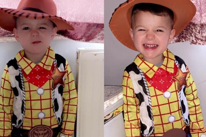 Paige Norton said: "My son Theo-James, age 2, dressed as Woody from Toy Story his first one he’s well happy with himself."
