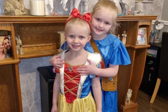Claire Astbury said: "My 2 girls, Scarlett, aged 8, and Isla, aged 5, ready for World Book Day dressed as Matilda and Snow White."