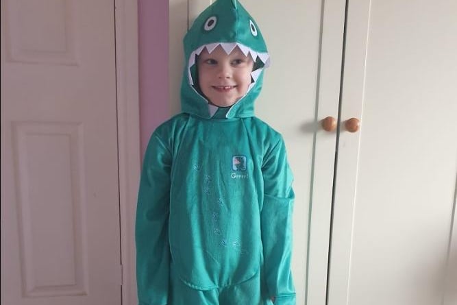 Vicky Jessop shared three-year-old Connie's first World Book Day at nursery, choosing to be the dinosaur from Peppa pig