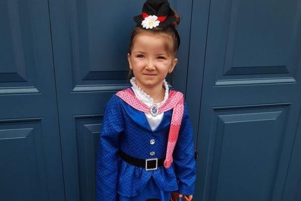 Sarah Tattersall shared her photo of Alice, aged 4, dressed as Mary Poppins.