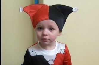 Sarah Lea Furch shared her photo of daughter Trinity, aged 19 months, as Harley Quinn.