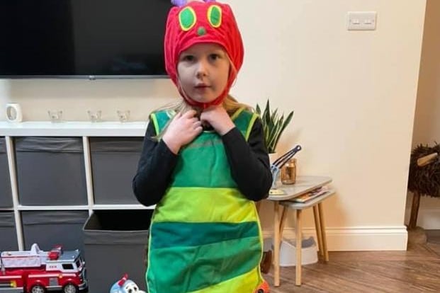 Lydia Sheffield shared her photo of Marnie, aged 5, as The Very Hungry Caterpillar.