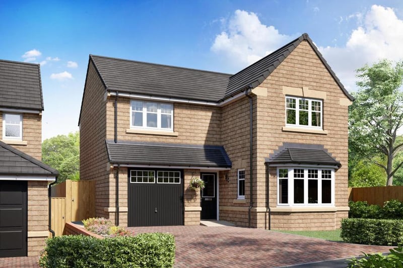 Detached four bedroom property on sale for £493,995 with Harron Homes.