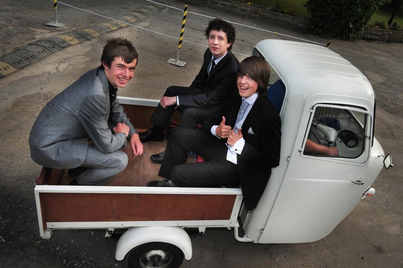 Of course, a big part of prom is the journey - and Kieran, Callun and Kalvin certainly won quirkiest form of transport when they arrived at the Kettlethorpe Prom at the Kings Croft Hotel, Pontefract, in July 2010.