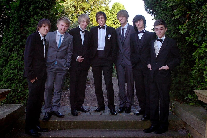 Jordan, Joshua, Tom, Kyle, James, Alex and Samuel looked confident as they prepared for the Horbury School prom at Bagden Hall in June 2011.