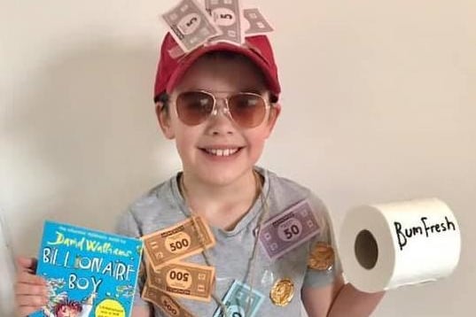 Harry (eight) dressed as Spud from Billionaire Boy  (sent in by Sarah Holmes