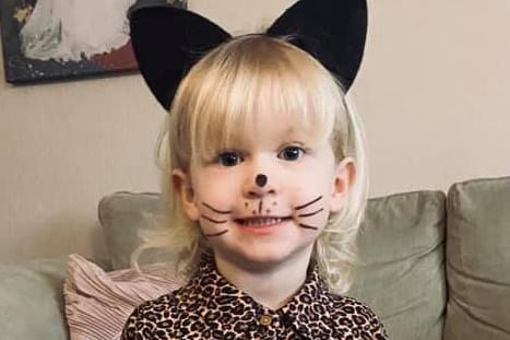 Isla, two, dressed as a leopard for her jungle themed World Book Day.