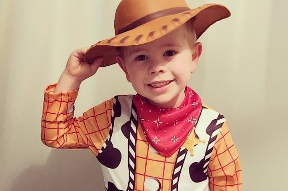Finley, four, as Woody from Toy Story.