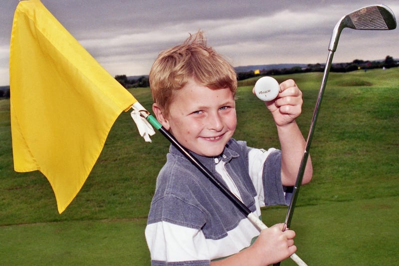 Ryan Carlyle of Westhoughton who marked his 8th birthday with a hole in one at Hart Common Golf Centre, Westhoughton, in August 1999.
Ryan scored his ace on the 51 yard par 3 hole with his very first set of birthday present junior golf clubs at his first attempt and very first swing on the first hole.