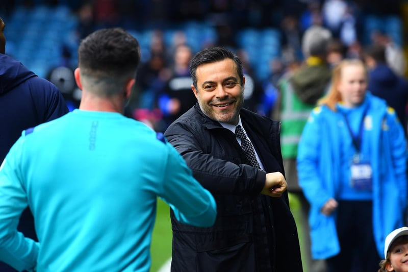 The mandated fist bump for Pablo Hernandez from owner Andrea Radrizzani ahead of kick-off.