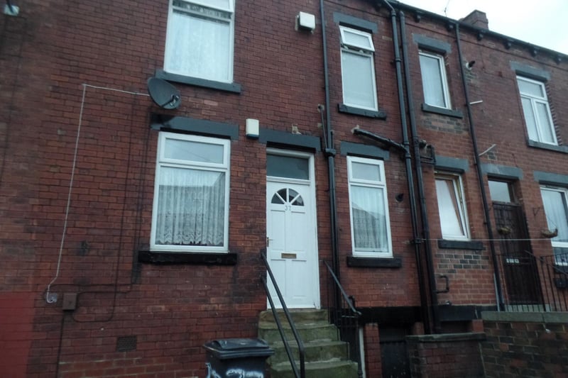 This two-bedroom terraced house is in Conway Drive in Harehills. It is a back-to-back terrace with two double bedrooms and a bathroom upstairs. It is on the market for £80,000 with Moorland.